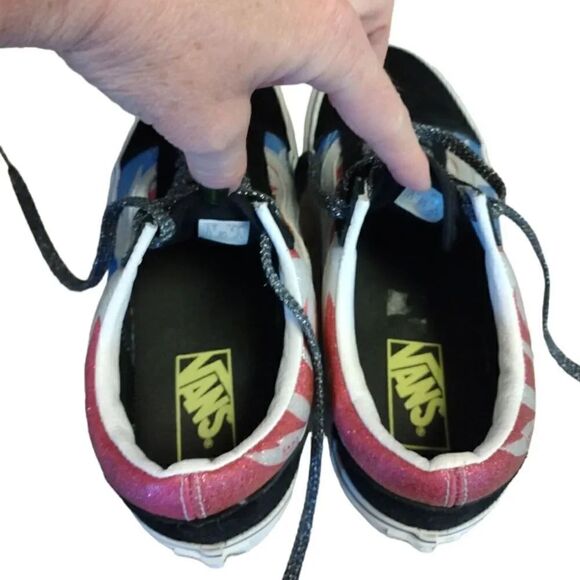 VANS Sparkly Old Skool Platform After Dark Summer Leaf Sneakers W8 M6.5 - Picture 9 of 16